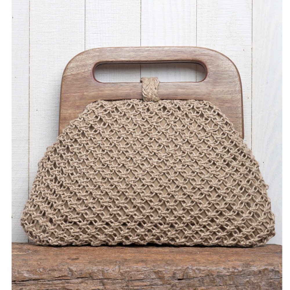 Lovestich Crochet Wood Clutch - Picture 2 of 6